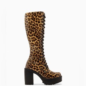 ROC LASH leopard print knee high boots.